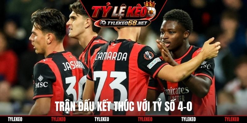 Trận đấu kết thúc với tỷ số 4-0